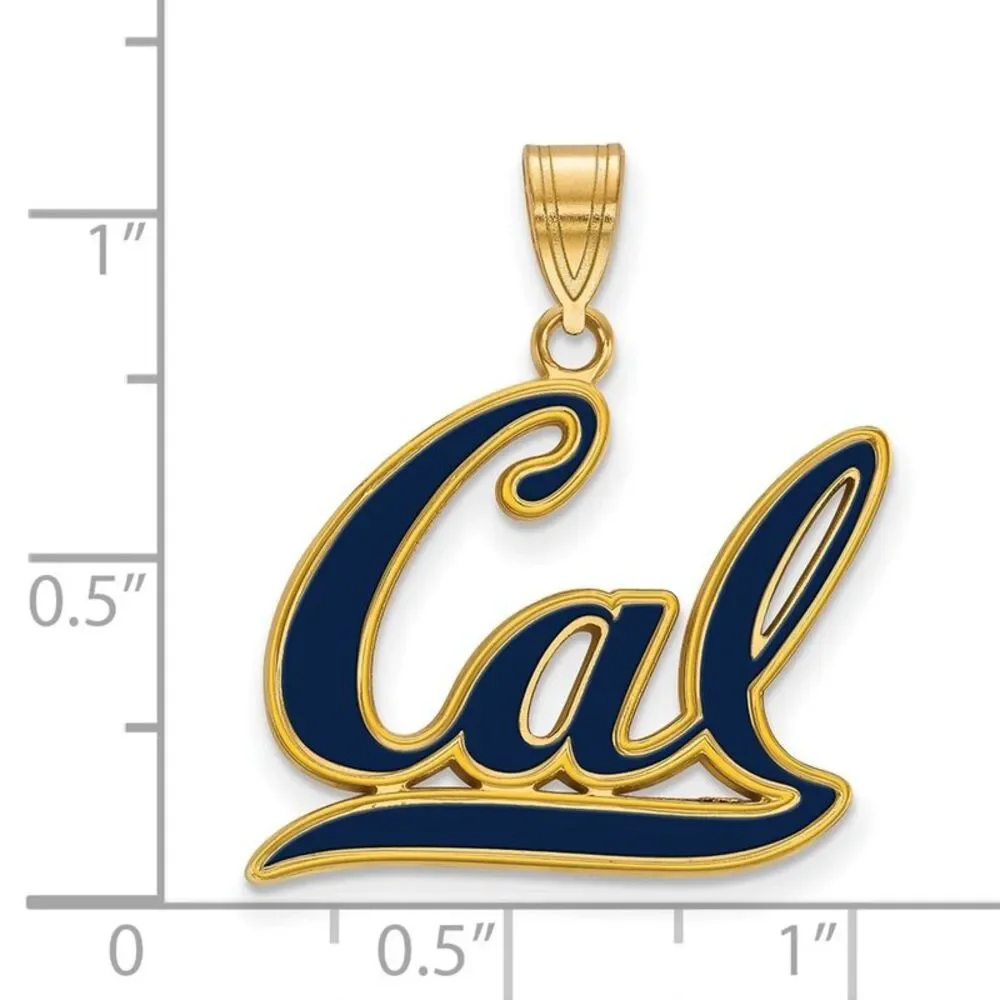 14K Gold Plated Silver U. of California Berkeley LG Enamel Cal Pendant